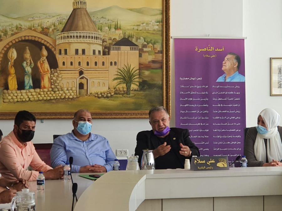 نواب الموحدة يجتمعون مع علي سلام رئيس بلدية الناصرة وطاقم البلدية